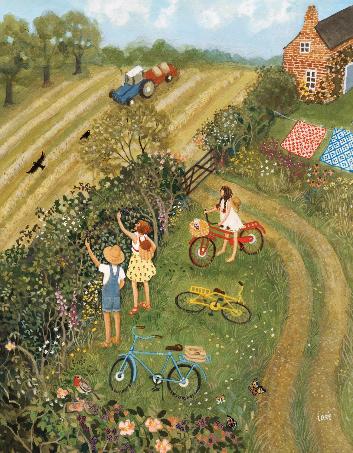 Along the Hedgerow Mini Puzzle 100 pc by Loré Pemberton