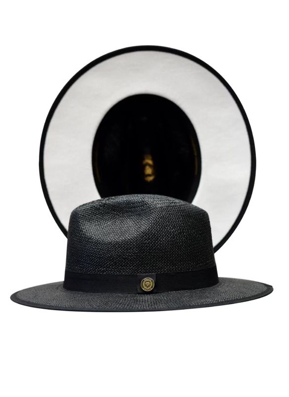 Kingdom Straw Brim, Color: Black/White, Size: S