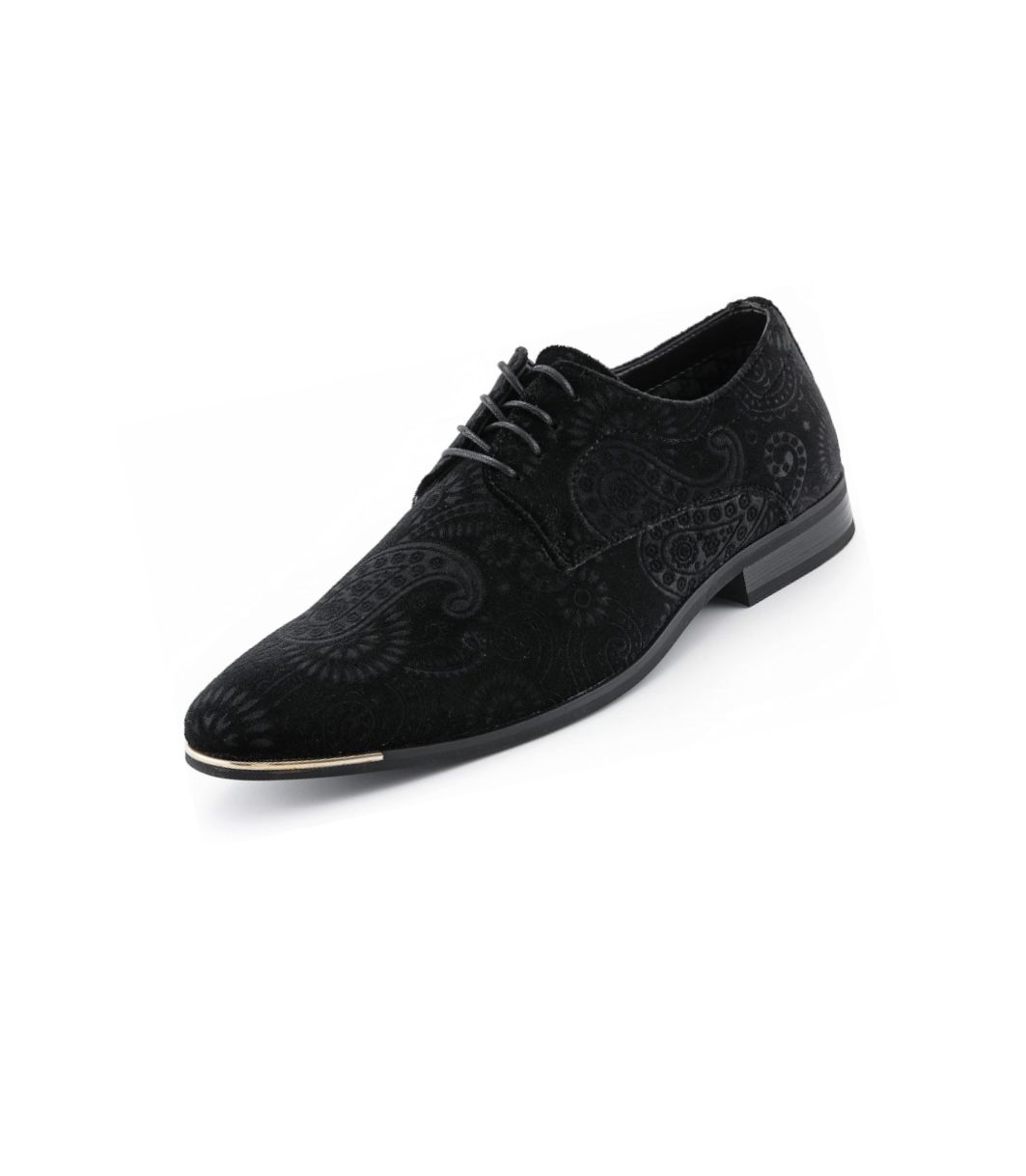 Chadwick Paisley Pattern, Color: Black, Size: 7.5