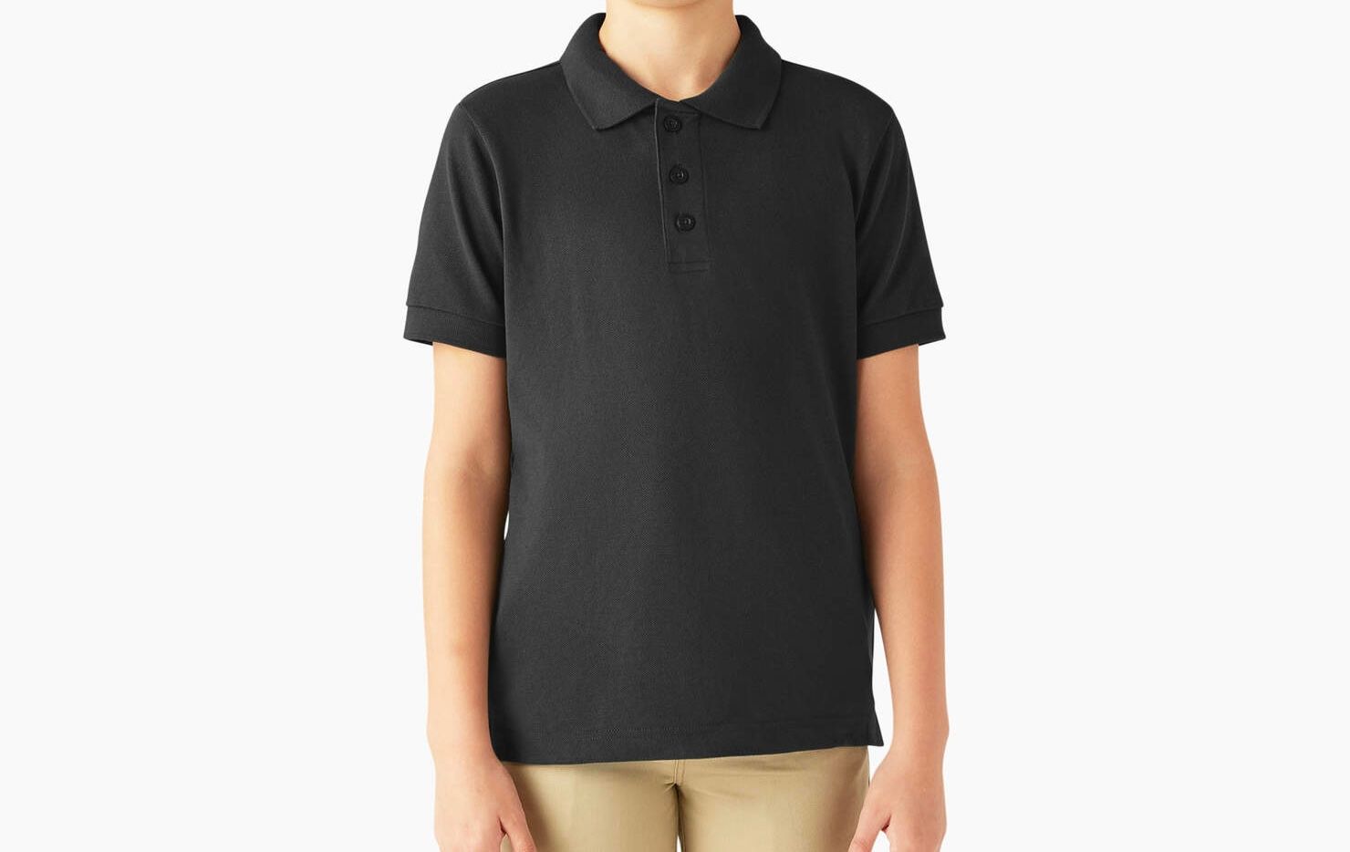 Kids Pique Polo Shirt S/S, Color: BK, Size: XS(4)