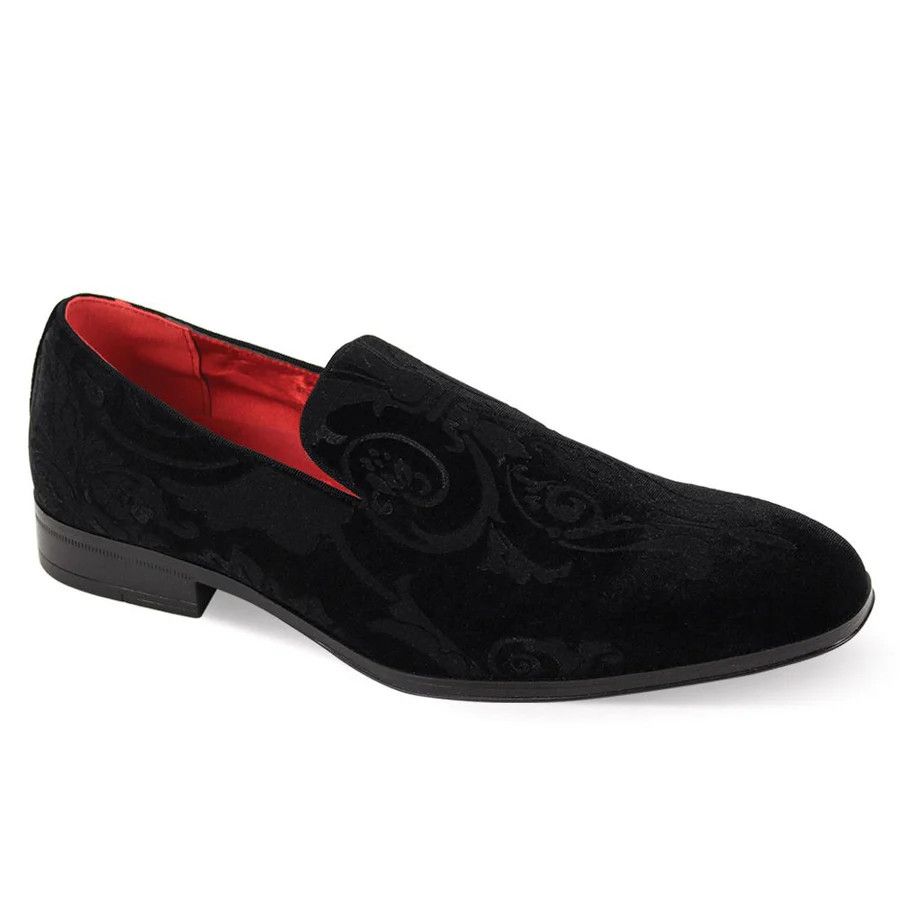 Plain Toe Lasered Smoker Paisley, Color: Black, Size: 8
