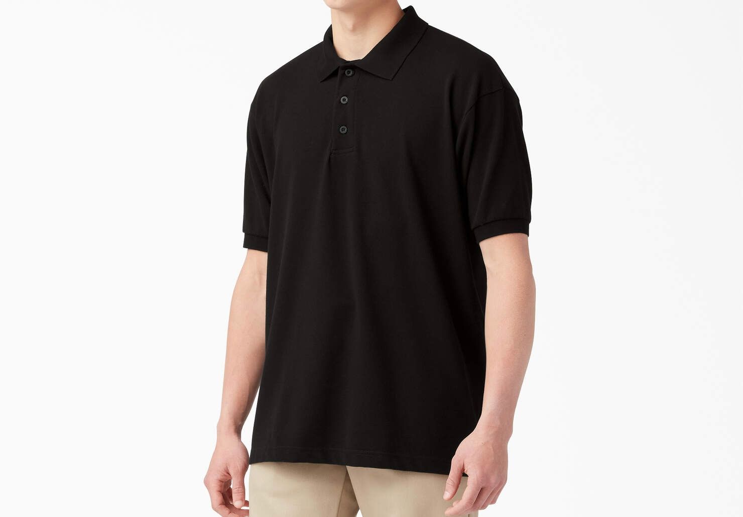 Adult Pique Polo Shirt S/S, Color: BK, Size: S