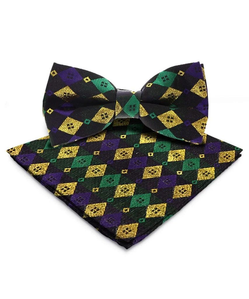 Mardi Gras Bow Tie &amp; PS, Color: Metallic Harlequin