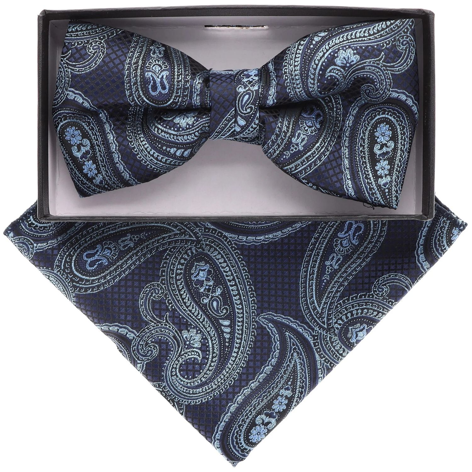 Paisley Bow Tie &amp; PS, Color: Navy/Lt. Blue
