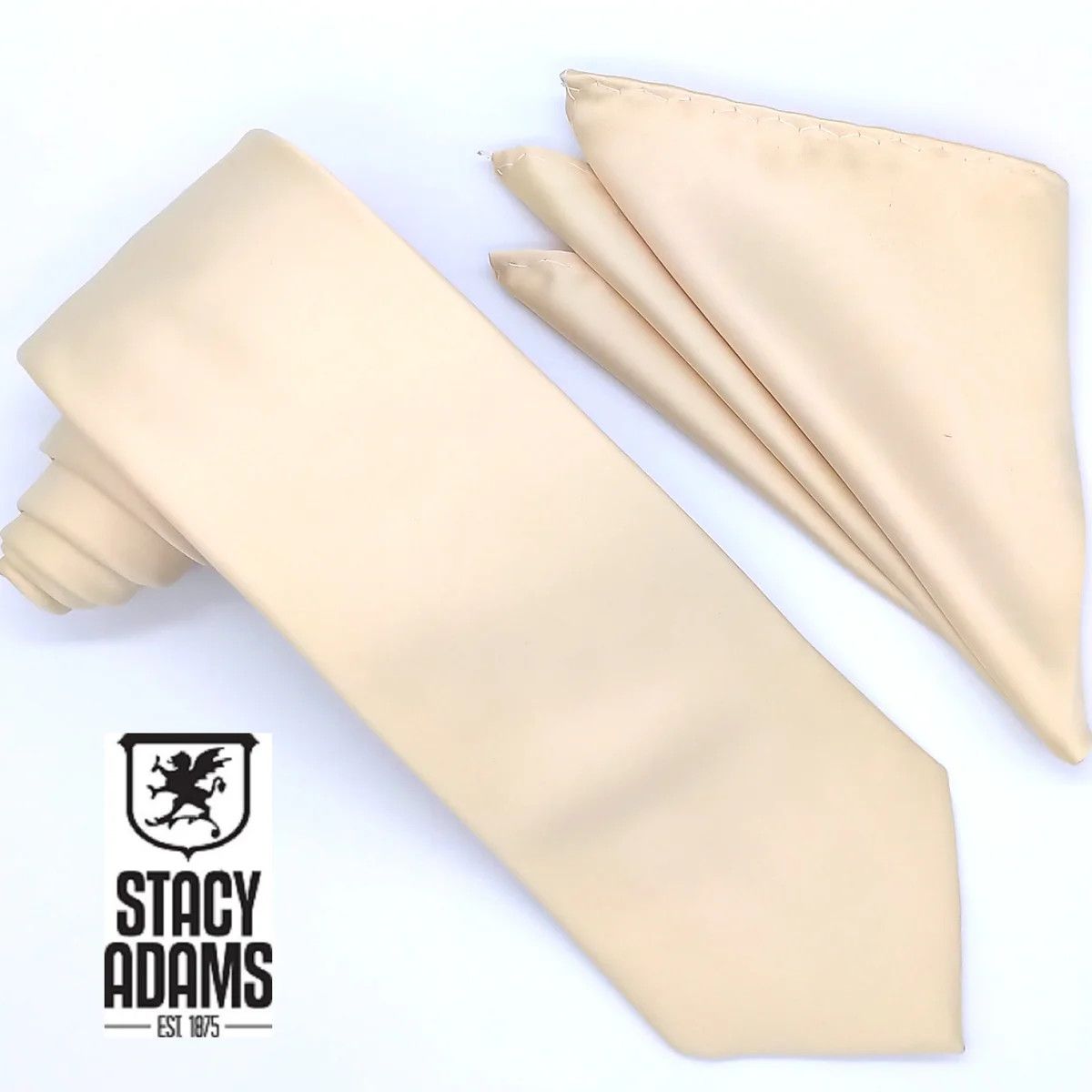 S.A. Solid Neck Tie &amp; PS, Color: Ivory