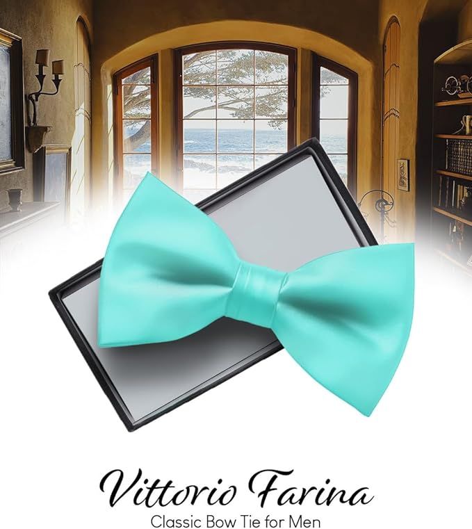 Solid Bow Tie , Color: Aqua