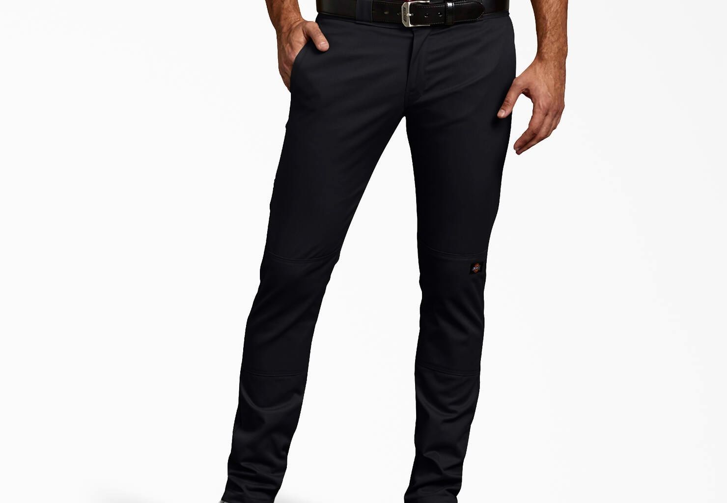 Skinny Fit Double Knee Pant, Color: BK, Size: 28x30