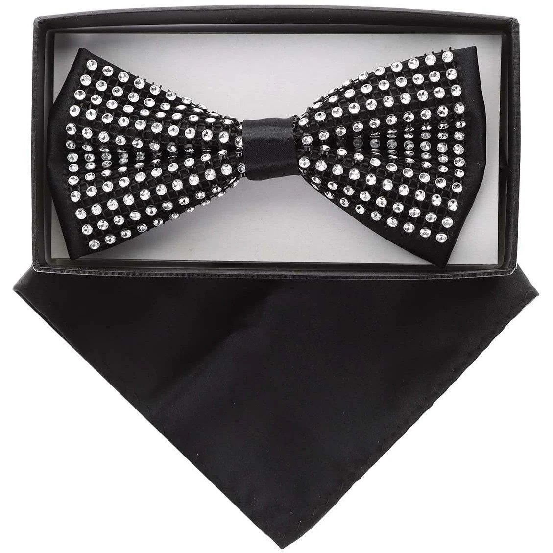 Jeweled Bow Tie &amp; PS, Color: Black/Clear