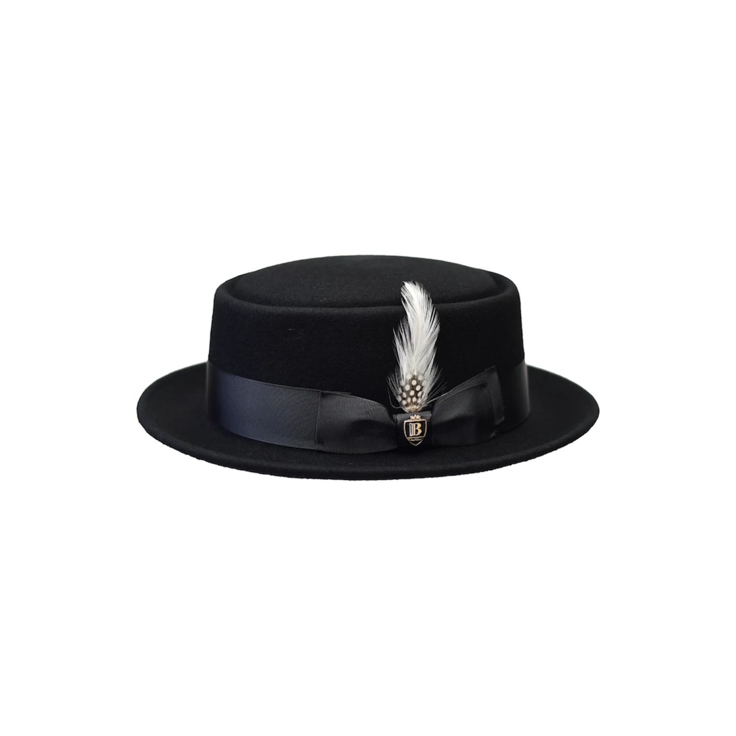 Pork Pie Wool Brim, Color: Black, Size: S