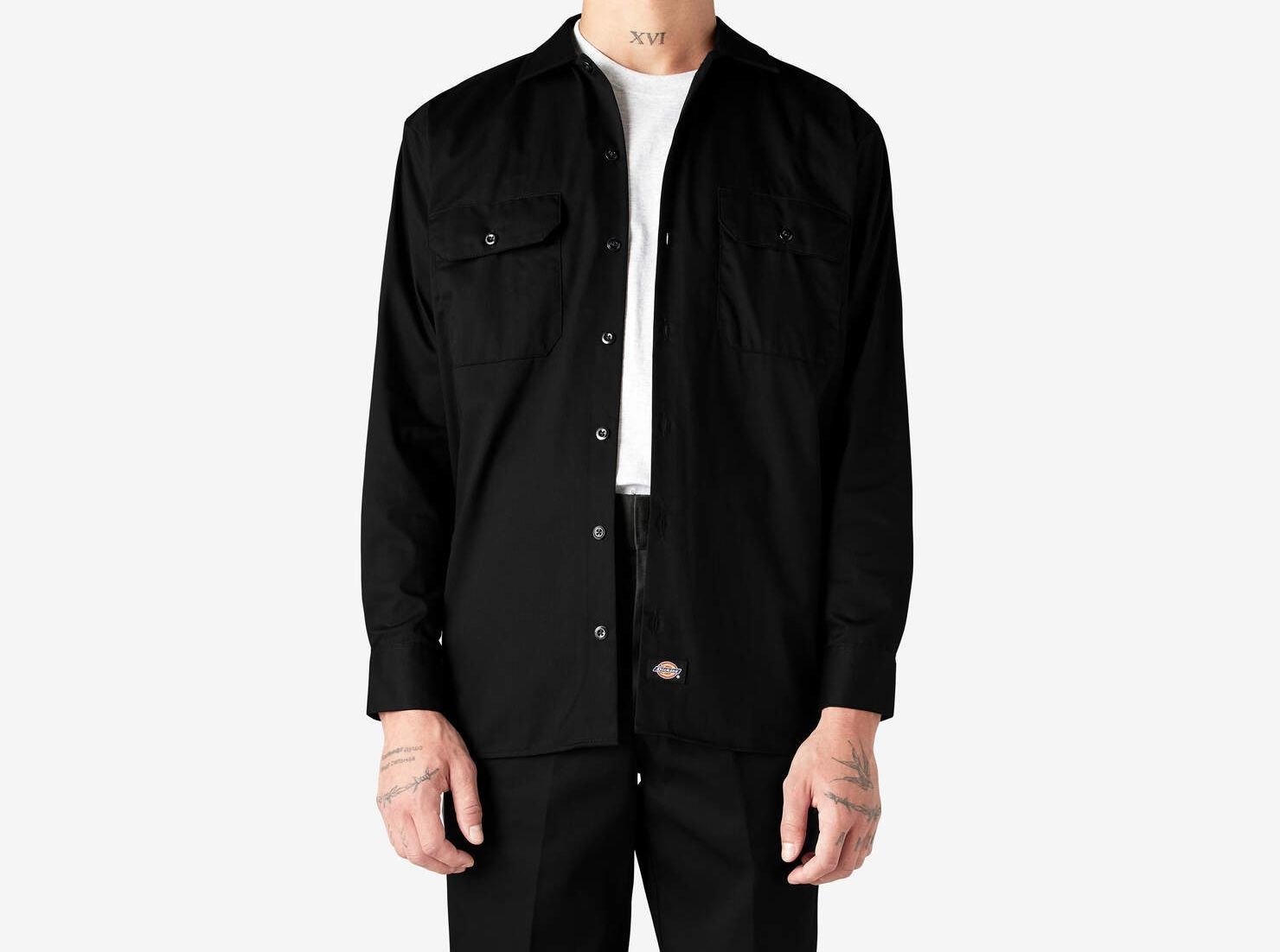 Original Fit L/S Shirt, Color: BK, Size: 3XL