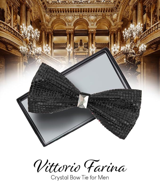 Crystal Bow Tie, Color: Black