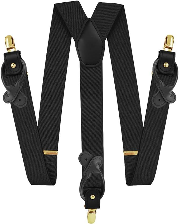 Convertible  Suspenders, Color: Black/, Size: Gold Hardware