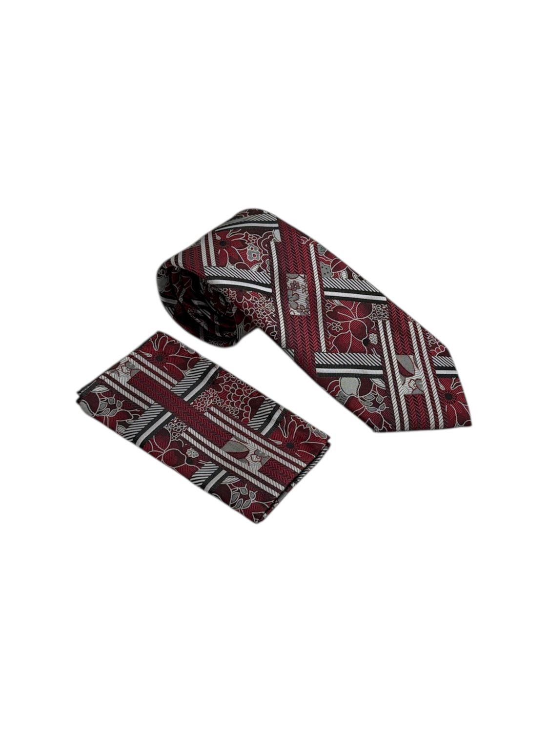 SA Design Tie, Color: Burgundy/Silver