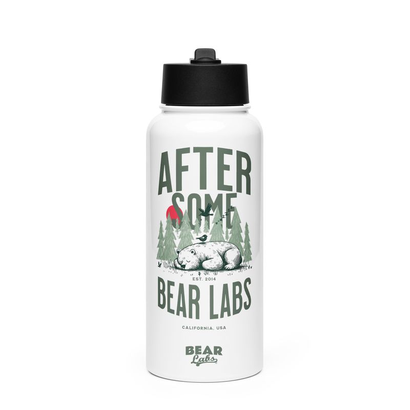 Stainless steel water bottle with a straw lid