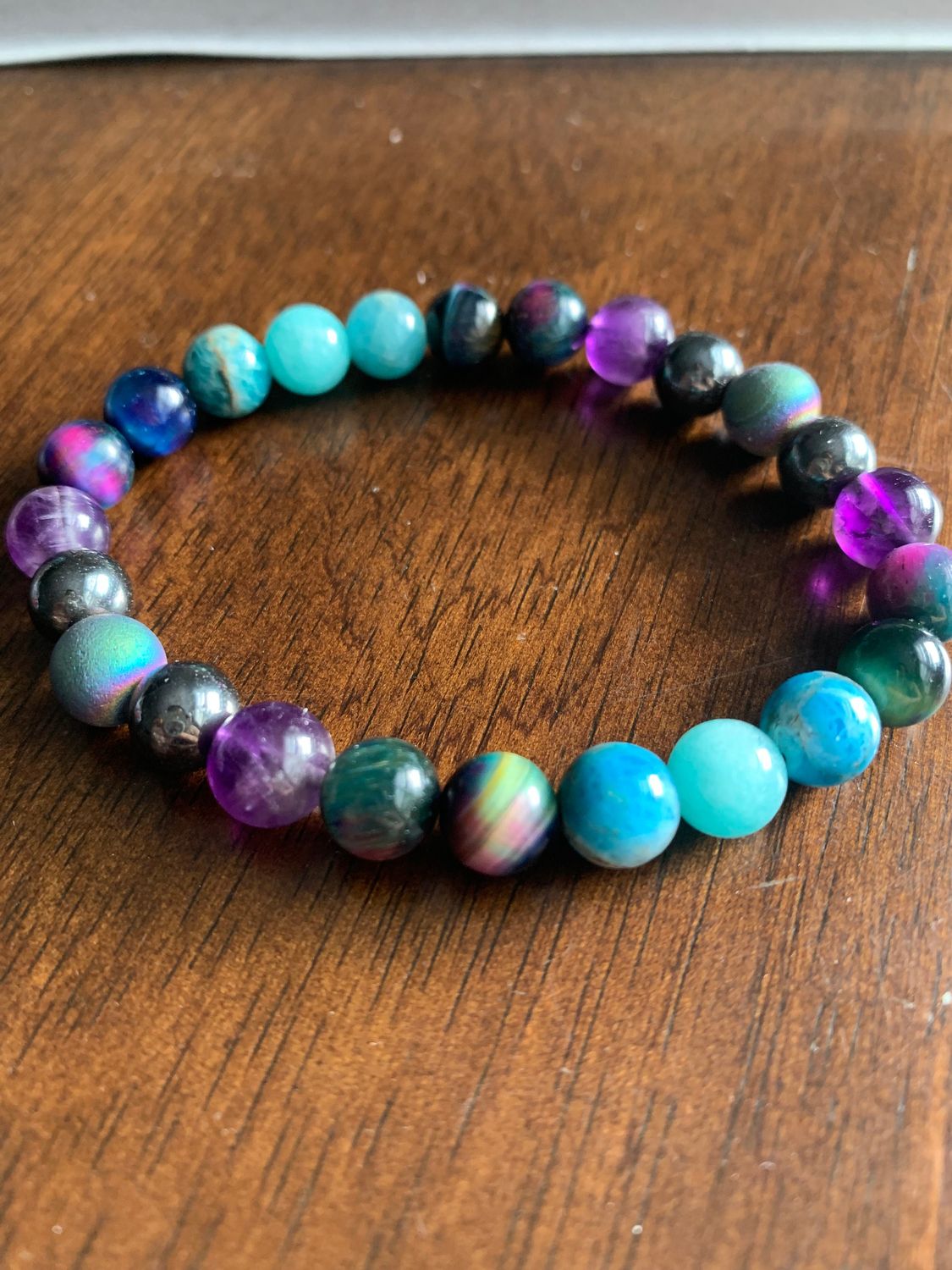 Ombré Galaxy Color Crystal Beaded Bracelet