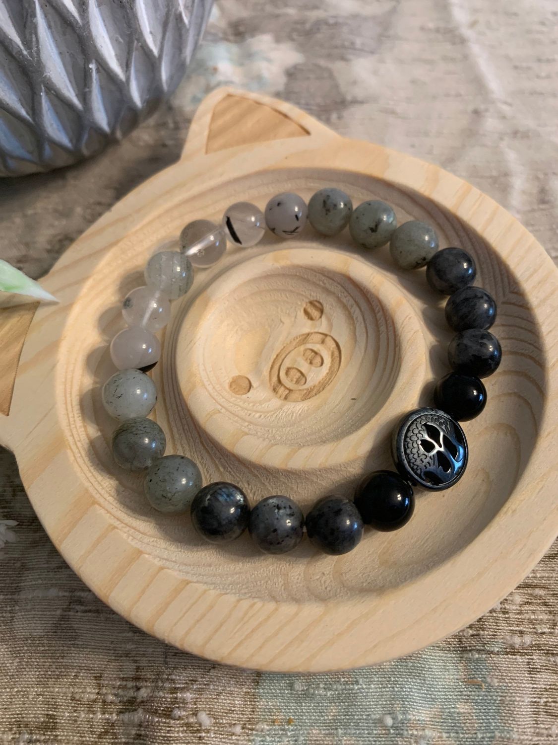 Tree of Life Crystal Beaded Ombré Bracelet