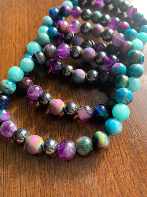 Ombré Galaxy Color Crystal Beaded Bracelet