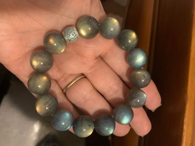 High Quality Labradorite 14mm with 925 Sterling Cloud Accent