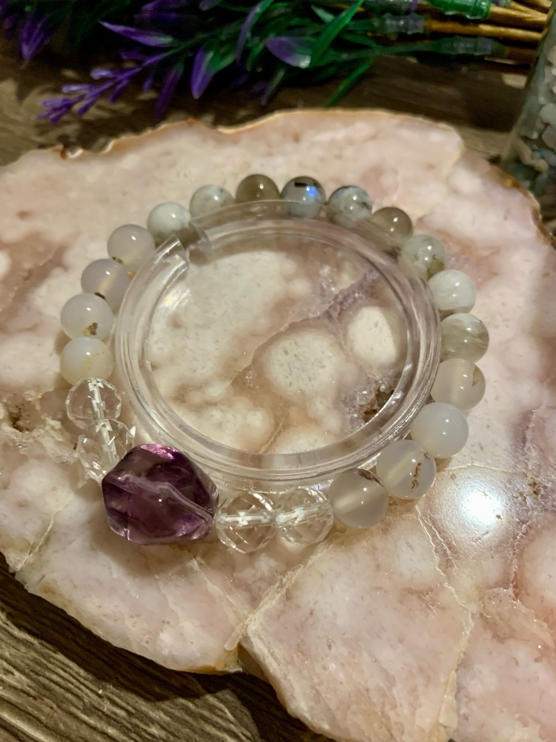 Ombre Sparkle Amethyst Crystal Bracelet