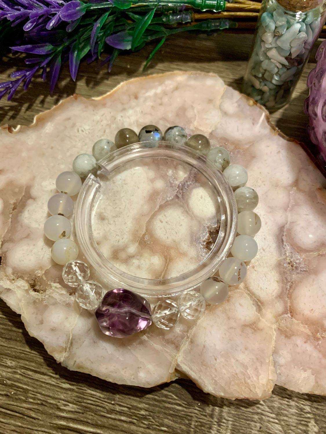 Ombre Sparkle Amethyst Crystal Bracelet