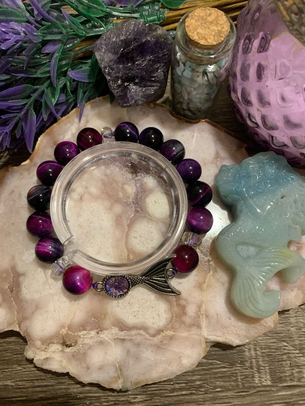 Pink &amp; Purple Mermaid Tigers Eye