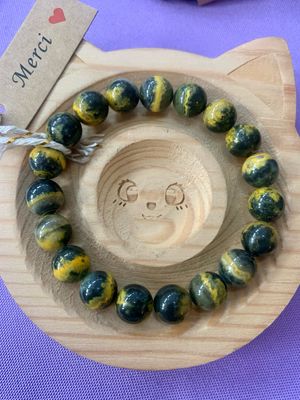 High Quality Natural Bumblebee Jasper Crystal Beaded Bracelet 9.5mm