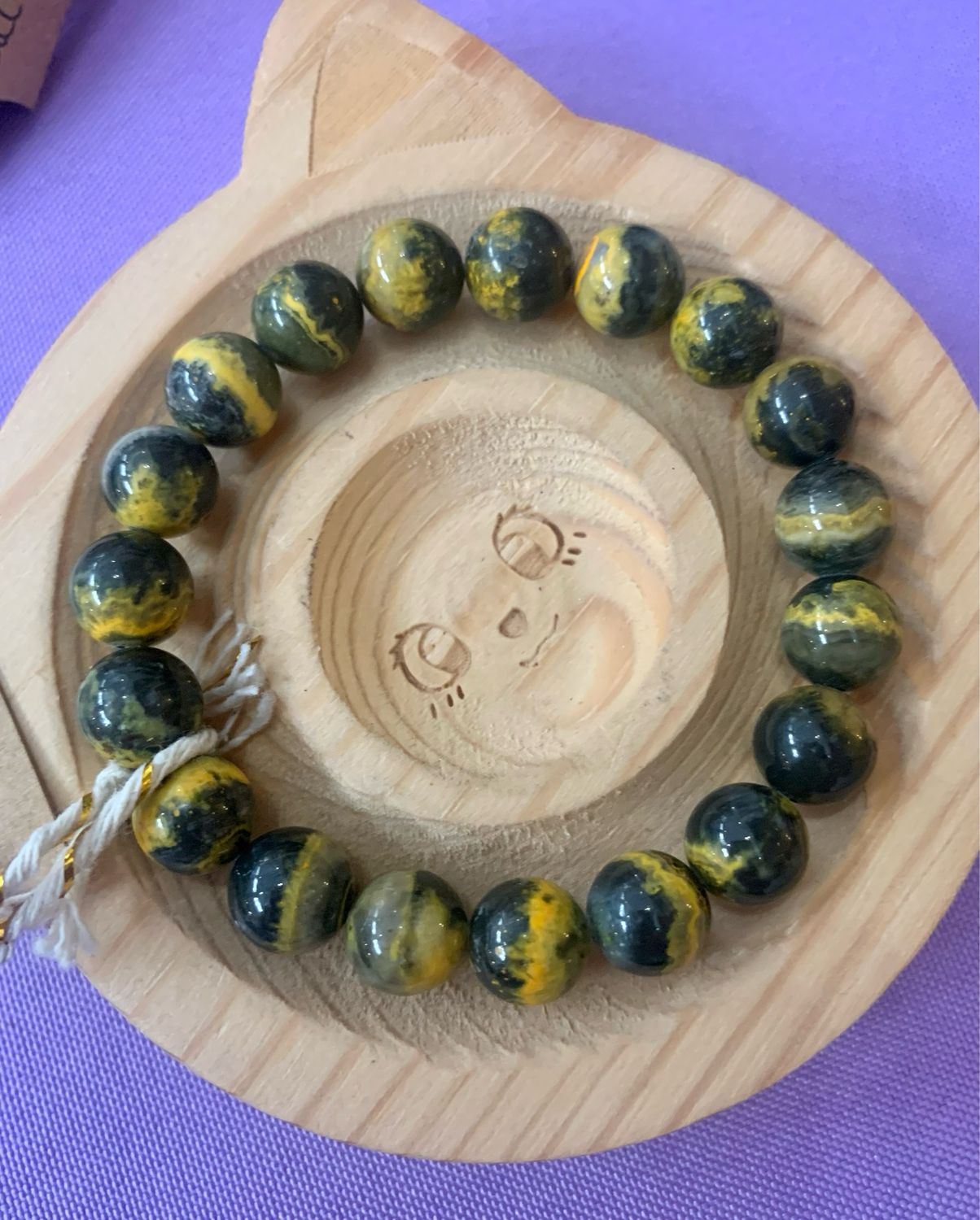 High Quality Natural Bumblebee Jasper Crystal Beaded Bracelet 9.5mm