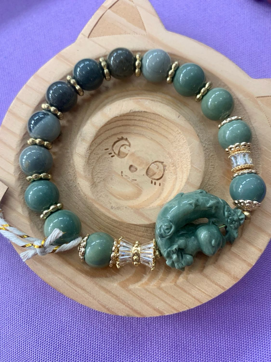 Sweet Dreams Angel Bear Alashan Agate Ombre Bracelet
