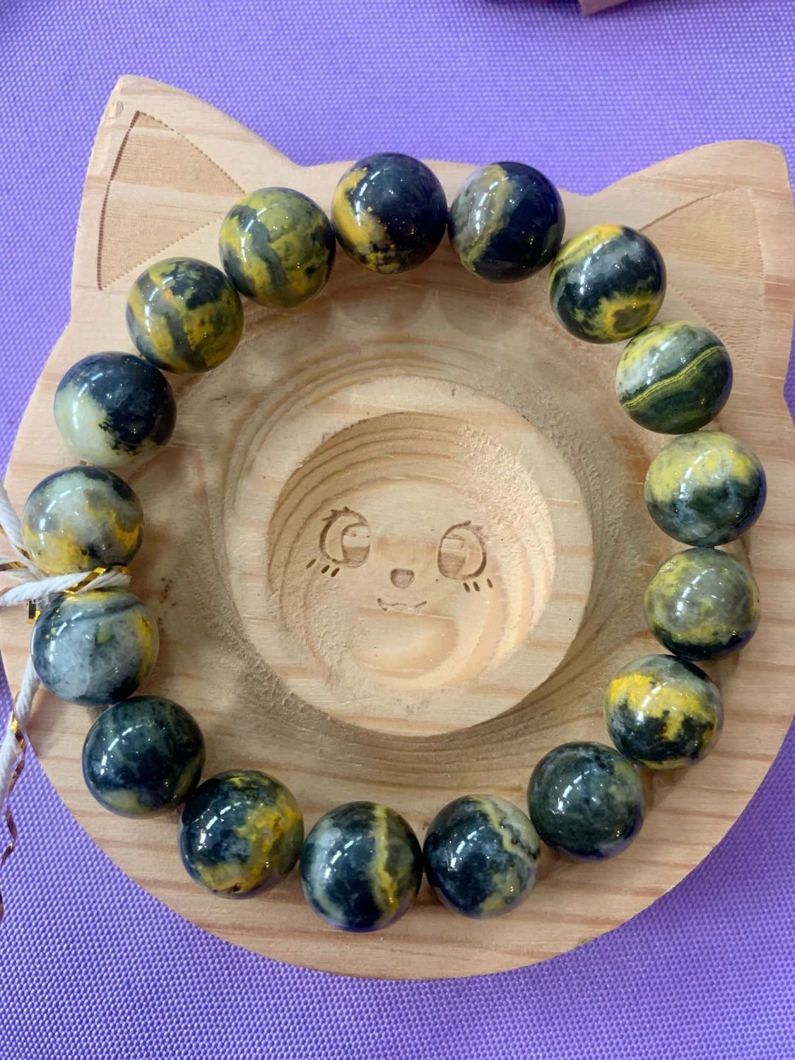 High Quality Natural Bumblebee Jasper Crystal Beaded Bracelet 11mm
