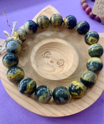 High Quality Natural Bumblebee Jasper Crystal Beaded Bracelet 11mm