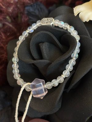Moonlit Rose — Madagascar Moonstone &amp; Rose Quartz Bracelet