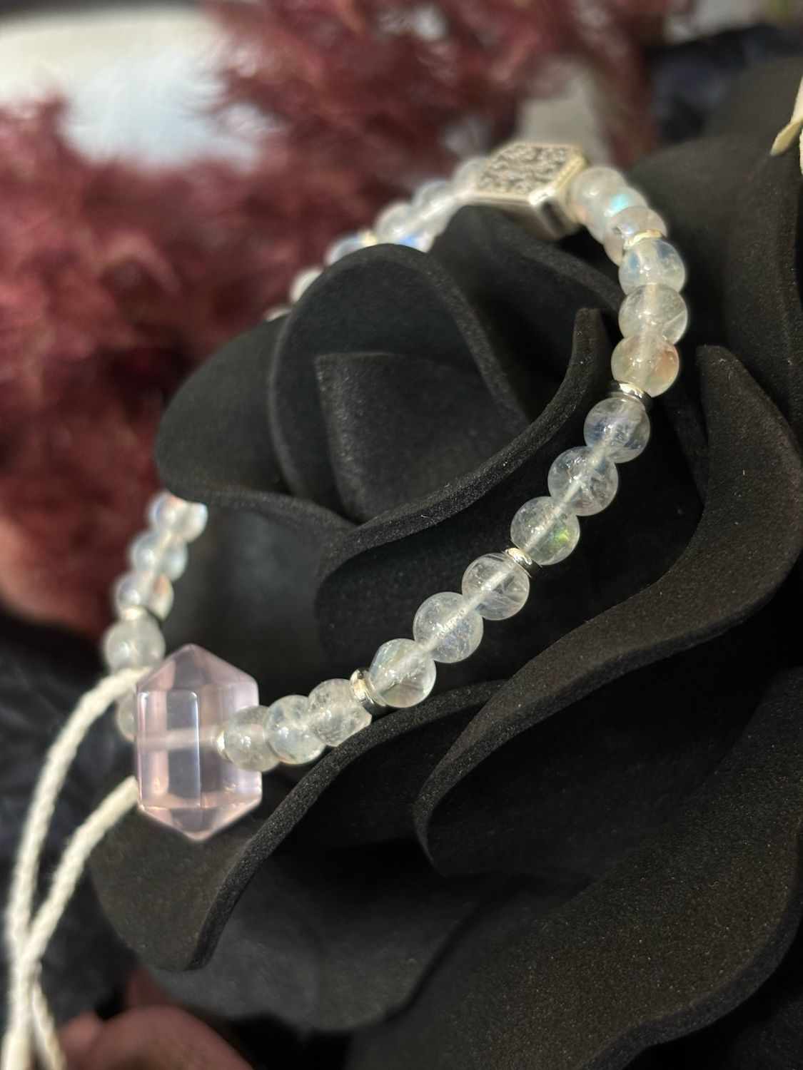 Moonlit Rose — Madagascar Moonstone &amp; Rose Quartz Bracelet