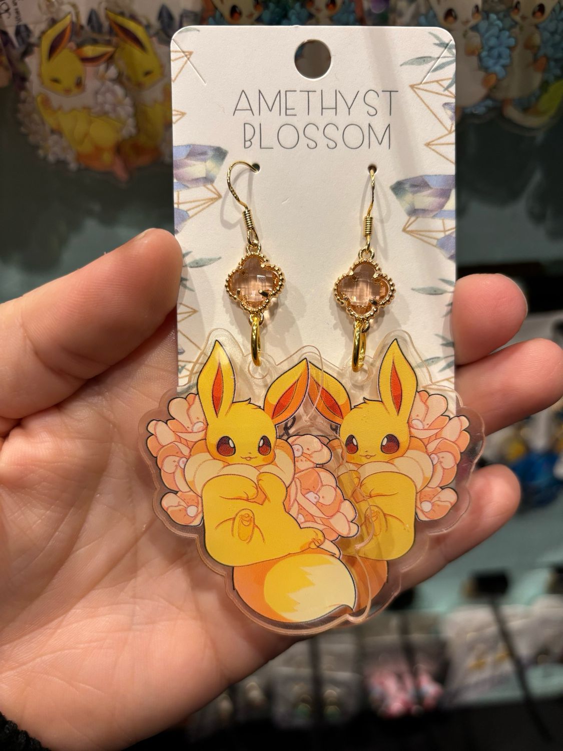 Elemental Evolutions Earrings : Fox Peach Gem