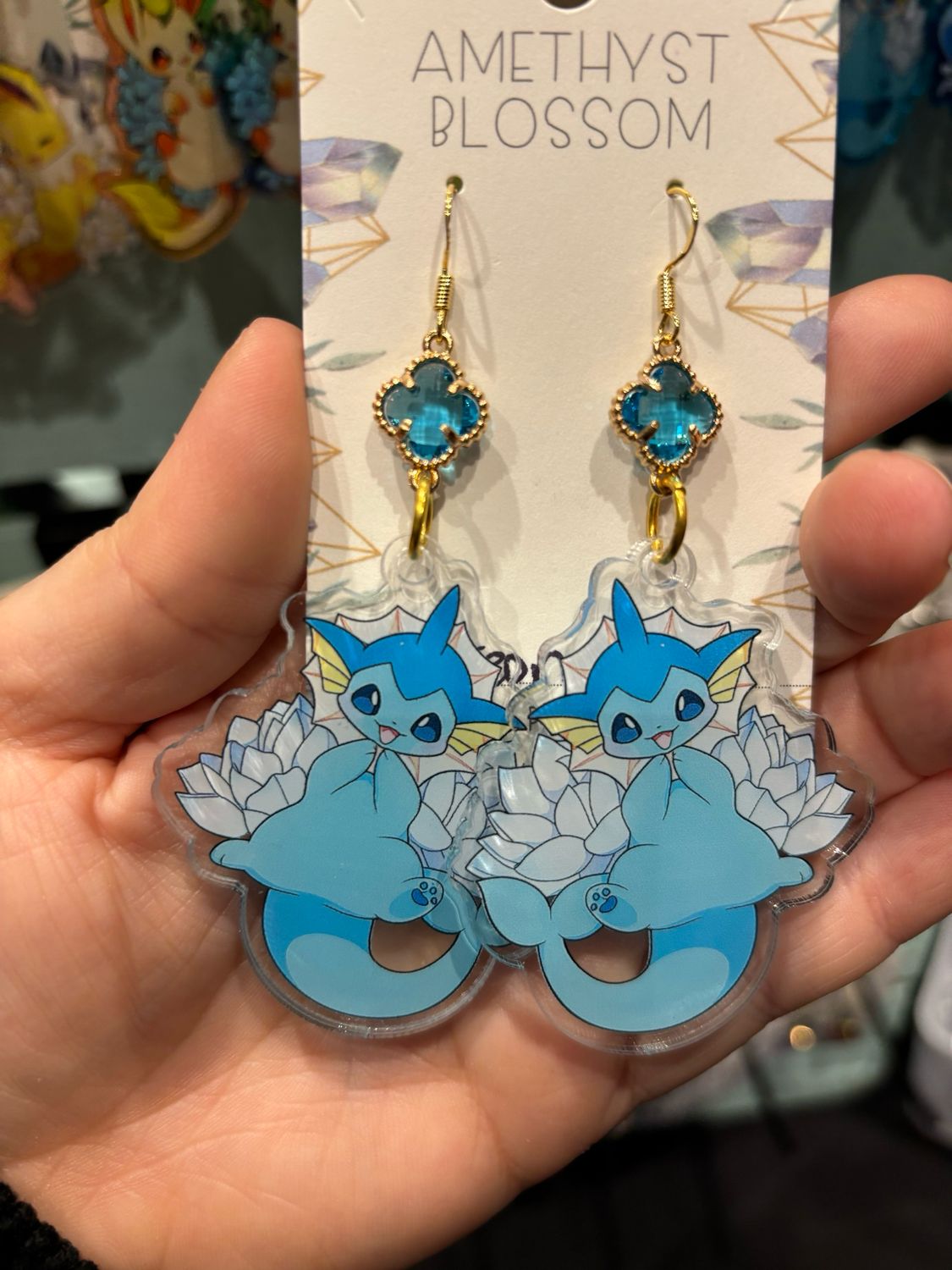 Elemental Evolutions Earrings : Water Fox Blue Gem