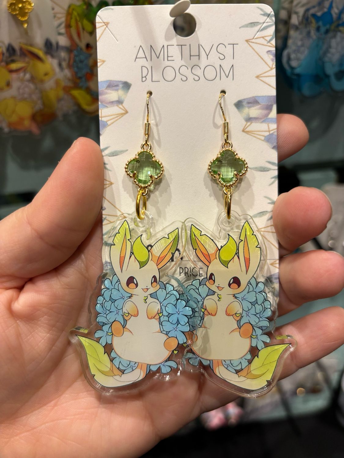 Elemental Evolutions Earrings : Leaf Fox Orange Gem