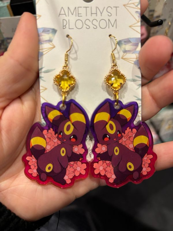 Elemental Evolutions Earrings : Dark Fox &amp; Yellow Gem
