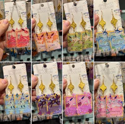 Card Style Elemental Evolutions Earrings : Fairy Fox