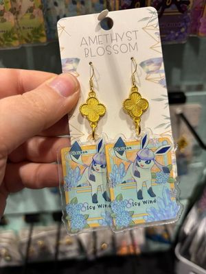 Card Style Elemental Evolutions Earrings : Ice Fox