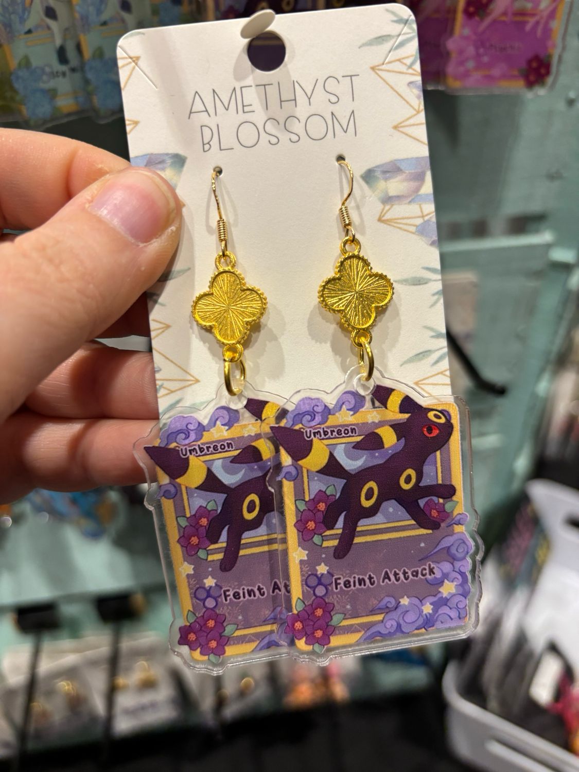 Card Style Elemental Evolutions Earrings : Dark Fox