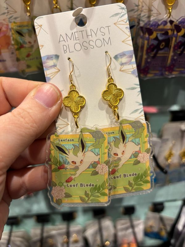 Card Style Elemental Evolutions Earrings : Leaf Fox