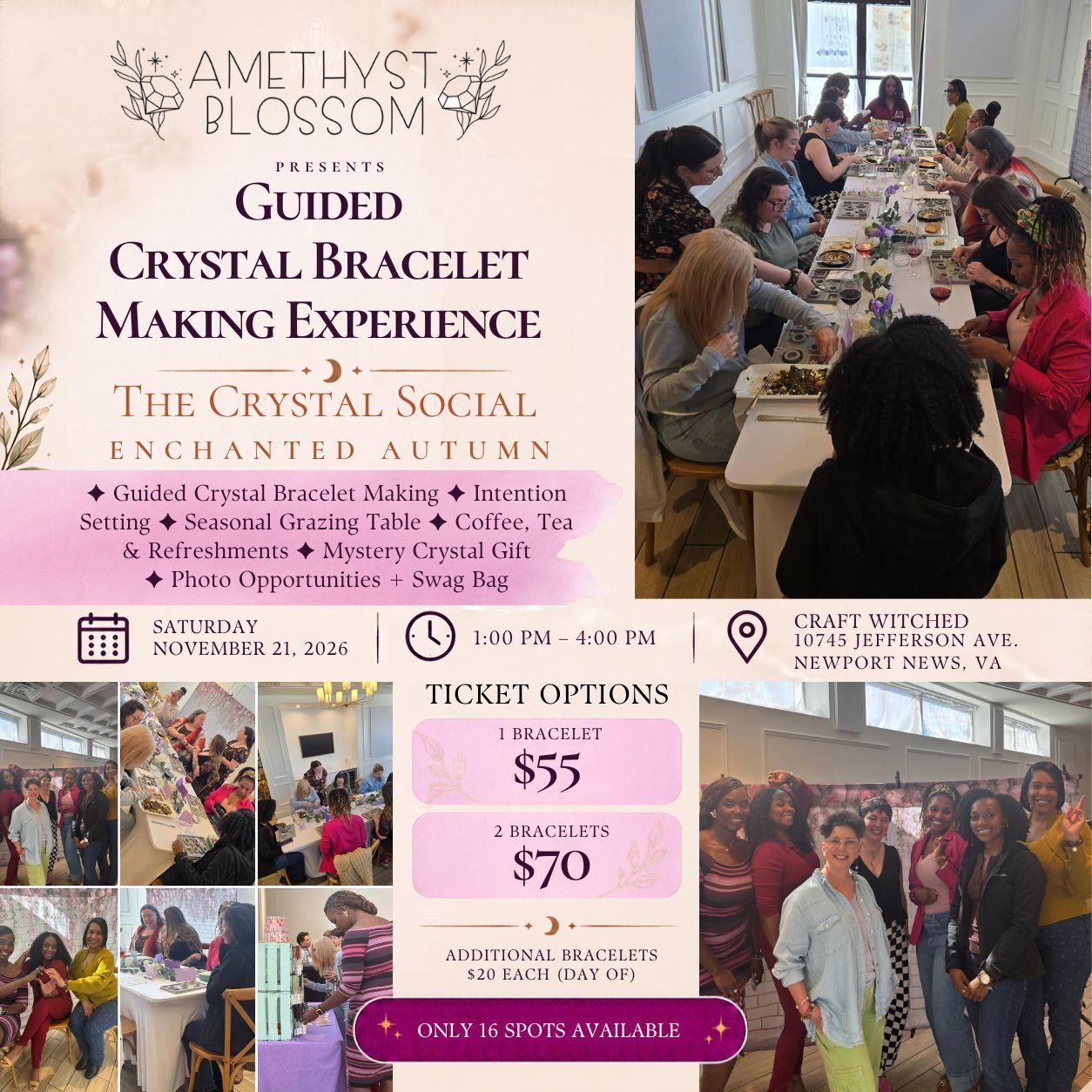 The Crystal Social : Enchanted Autumn Crystal Bracelet Making Experience