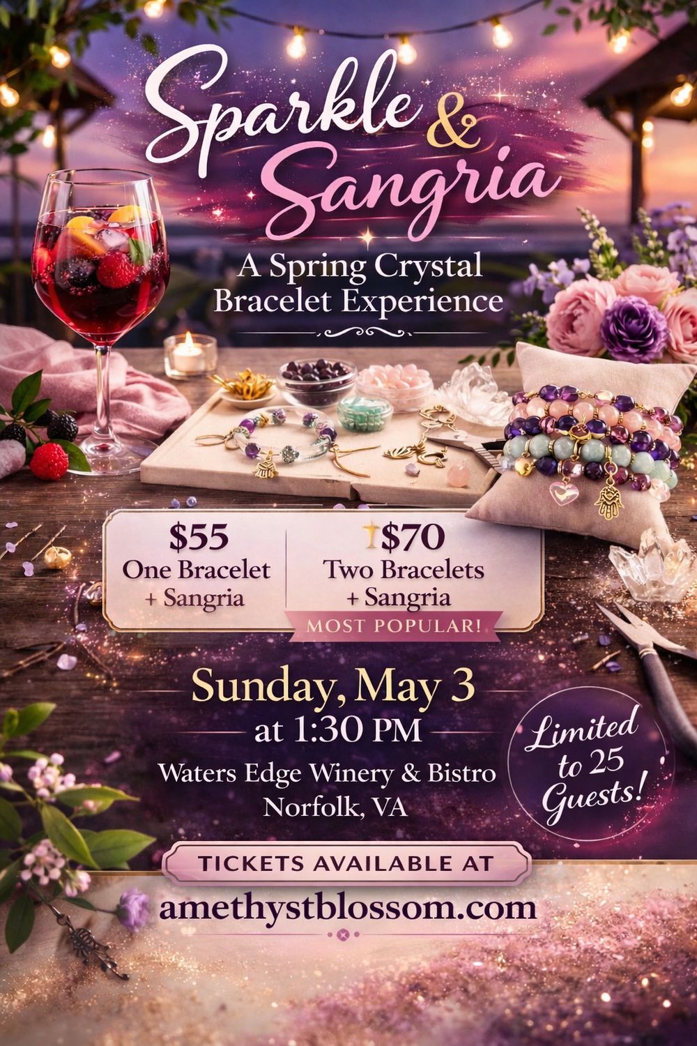Sparkle &amp; Sangria : A Spring Crystal Bracelet Experience