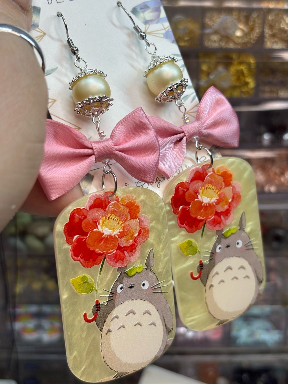 My Neighbor Totoro Floral Bow Earrings