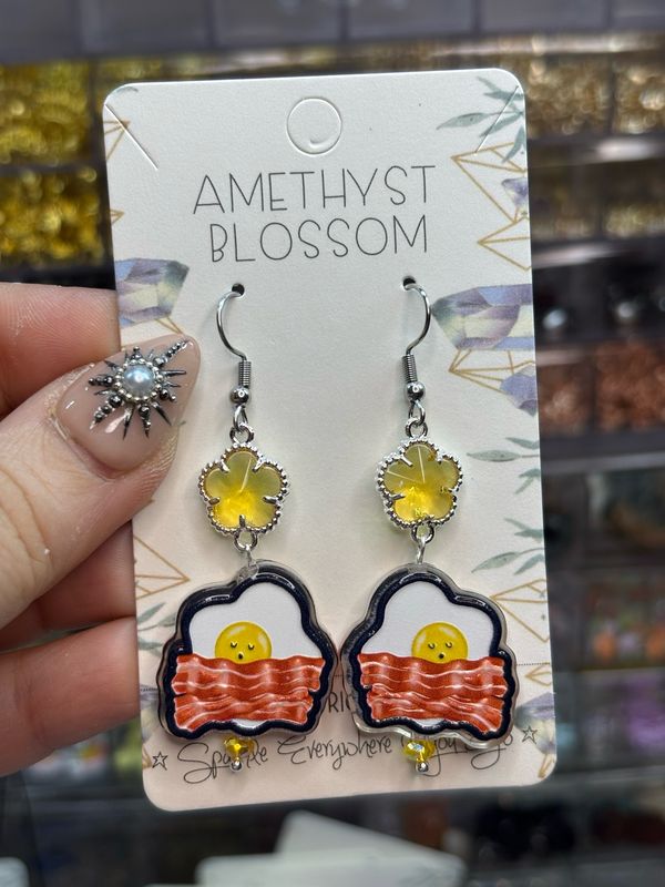 Do Not Disturb Bacon &amp; Eggs Earrings