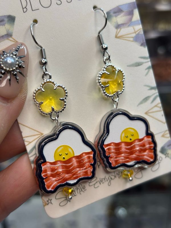 Do Not Disturb Bacon &amp; Eggs Earrings