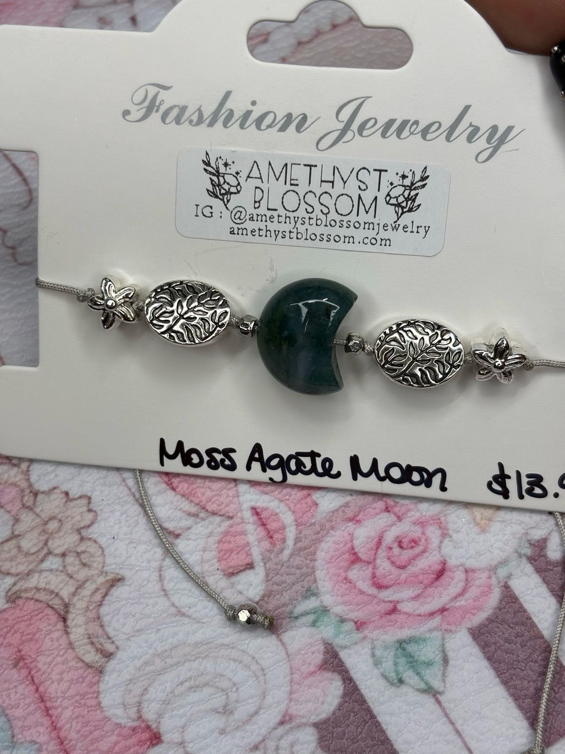 Forest Moon Moss Agate Bracelet