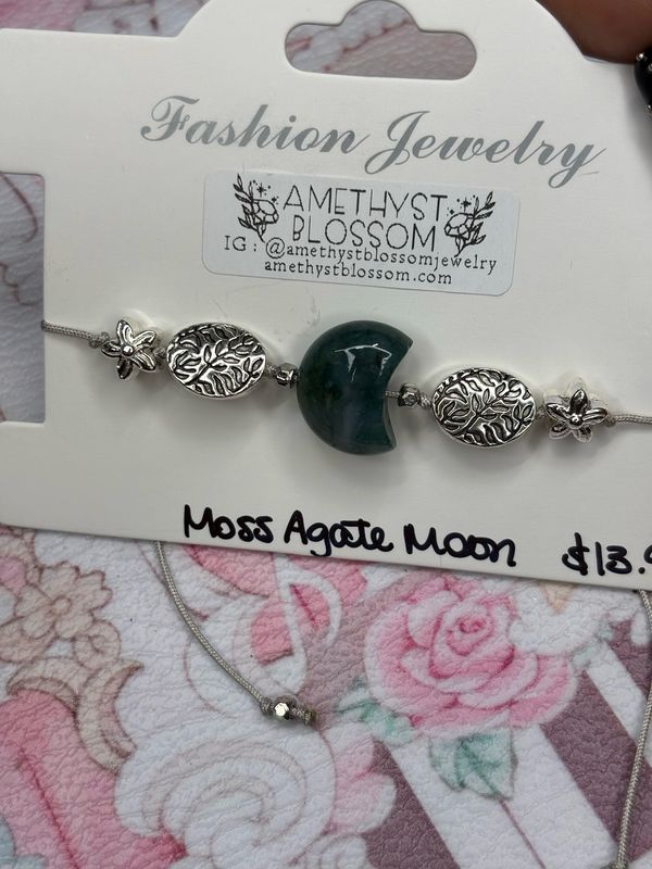 Forest Moon Moss Agate Bracelet