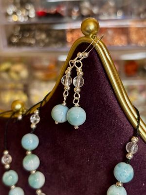 Whispers of the Sea – Larimar Necklace, Bracelet &amp; Earring Set