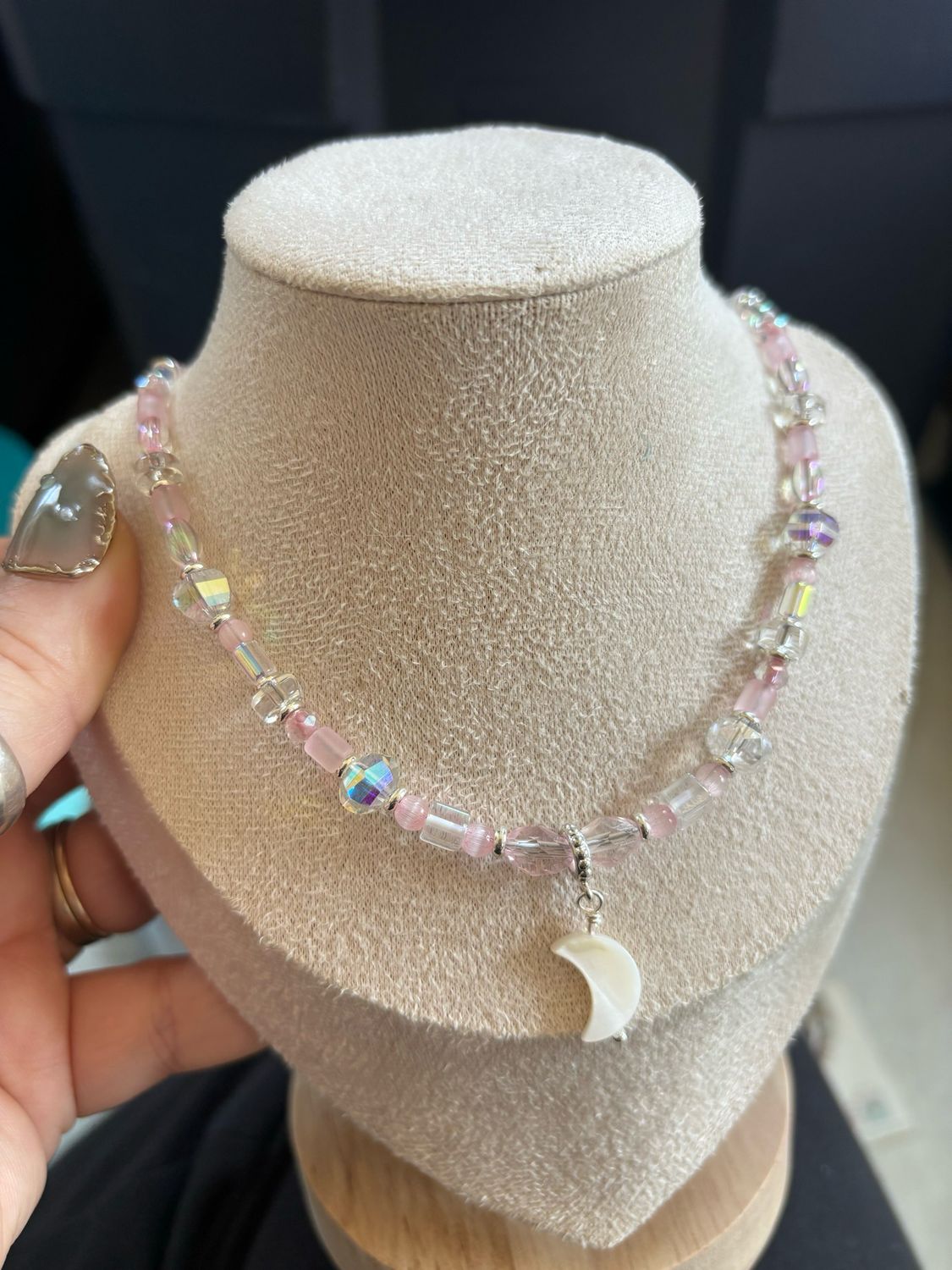 Shell Moon Sparkle Necklace For Jasmine