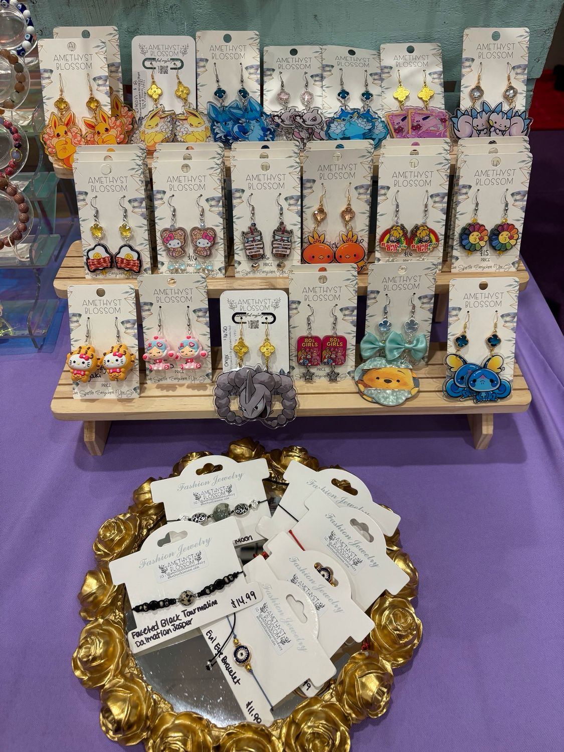 Pachirisu, Torchick, Onyx, TMNT Donatello &amp; Mewtwo Earrings For Jasmine